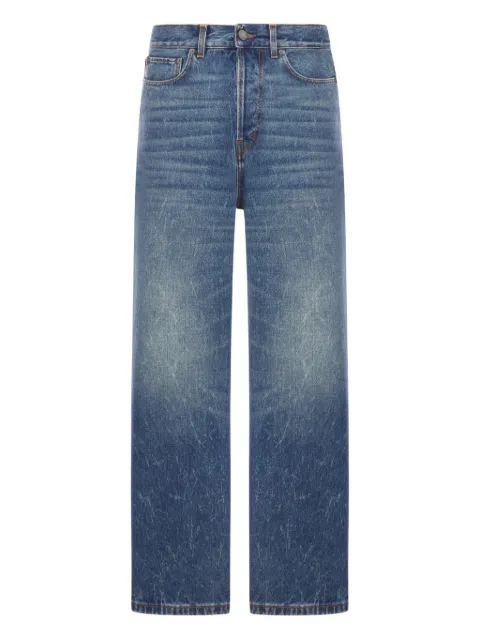 Haikure five-pocket whiskered jeans