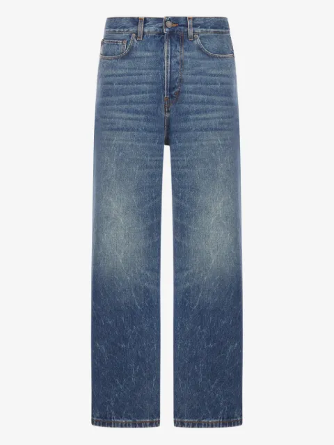 Haikure five-pocket whiskered jeans