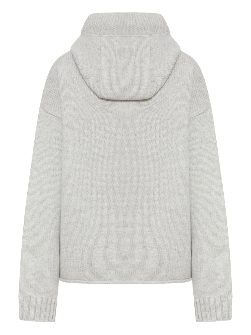 Jw Anderson J. W. Anderson Hooded Grey Wool Sweater With Anchor Embroidery In Gray