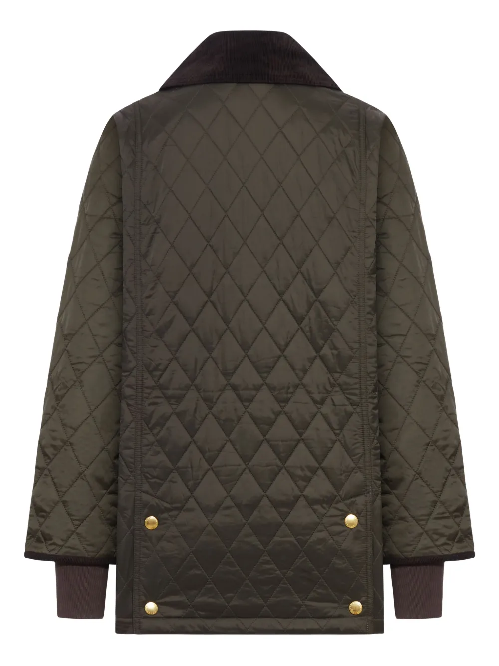 Barbour quilted corduroy-collar jacket Groen