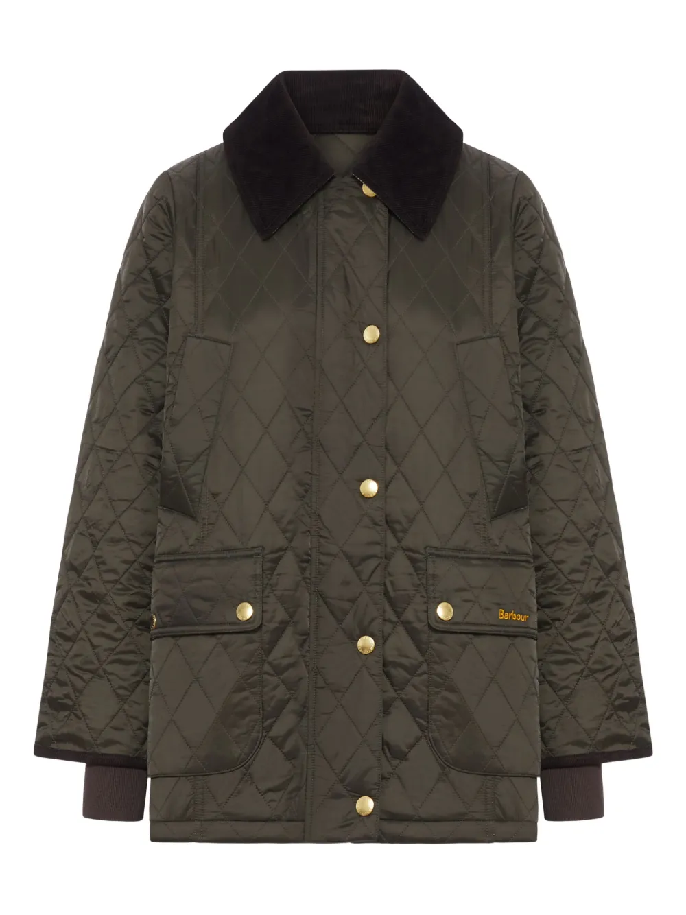 Barbour quilted corduroy-collar jacket Groen