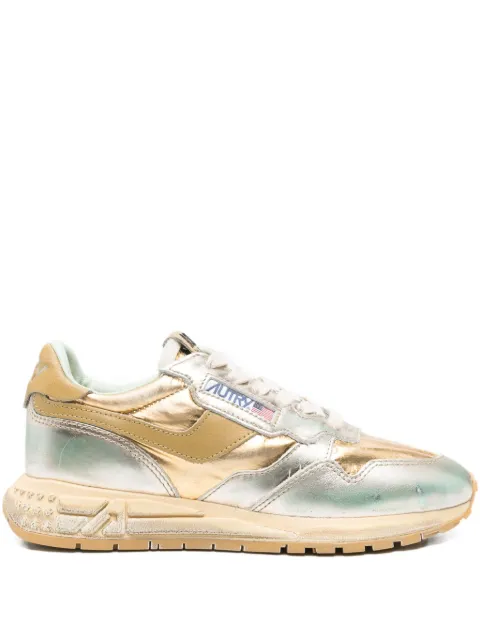 Autry metallic-effect leather sneakers 