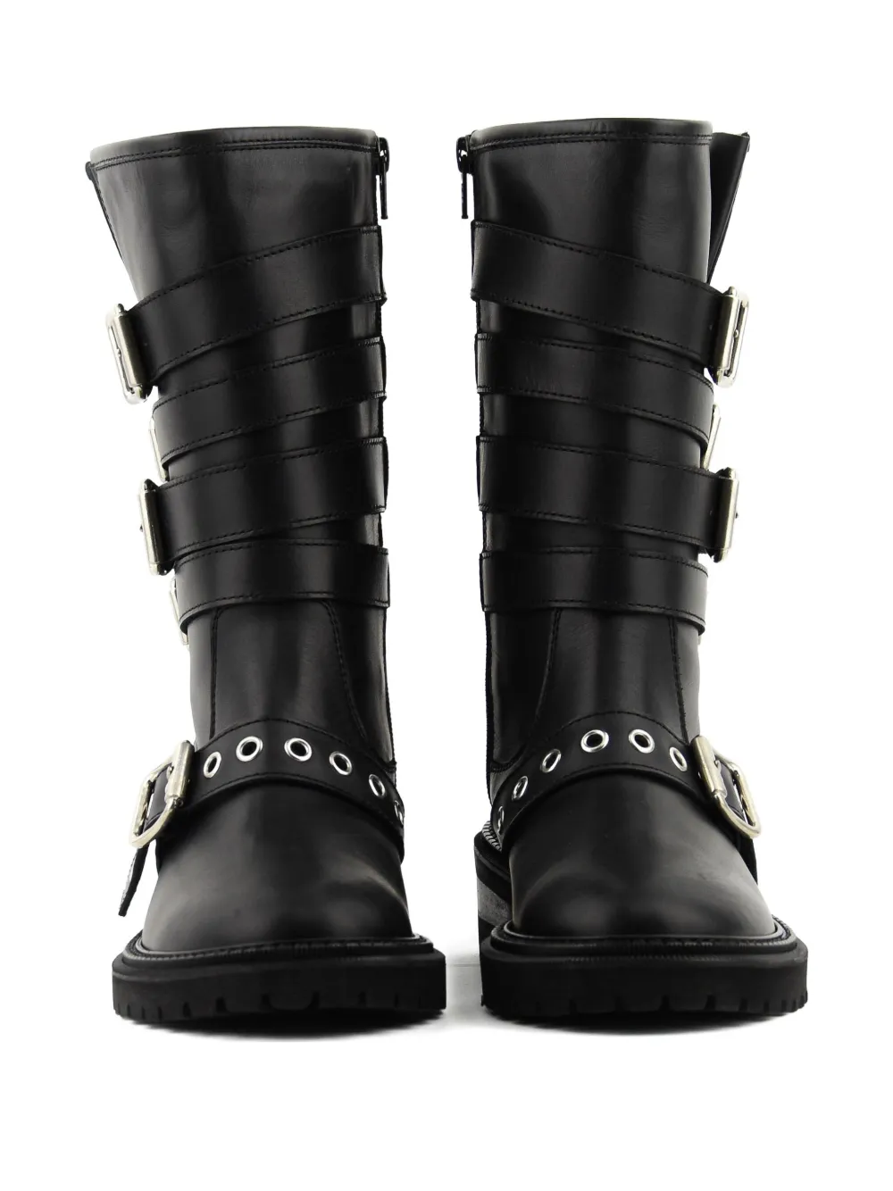 Paul Warmer buckle-strap biker boots Black