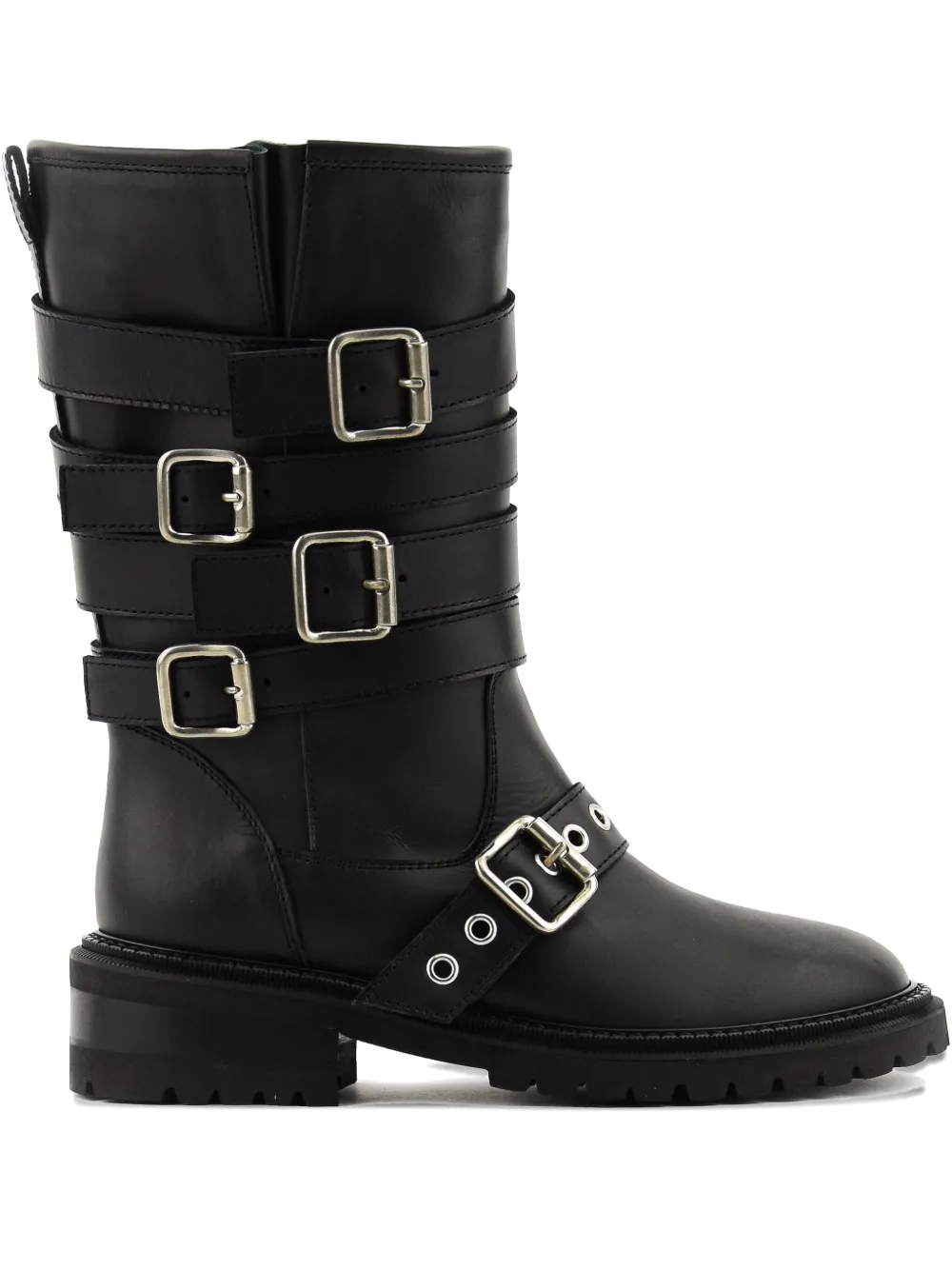 Paul Warmer Buckle-strap Biker Boots In Black