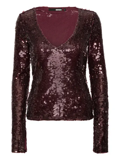 ROTATE BIRGER CHRISTENSEN sequin-embellishment V-neck top