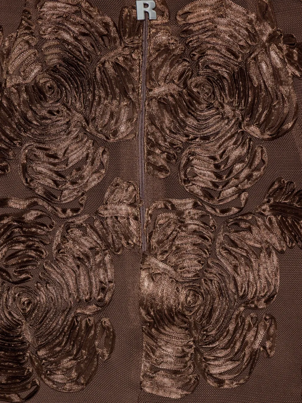 Rotate Birger Christensen Rose-embellished Pencil Midi Skirt In Brown