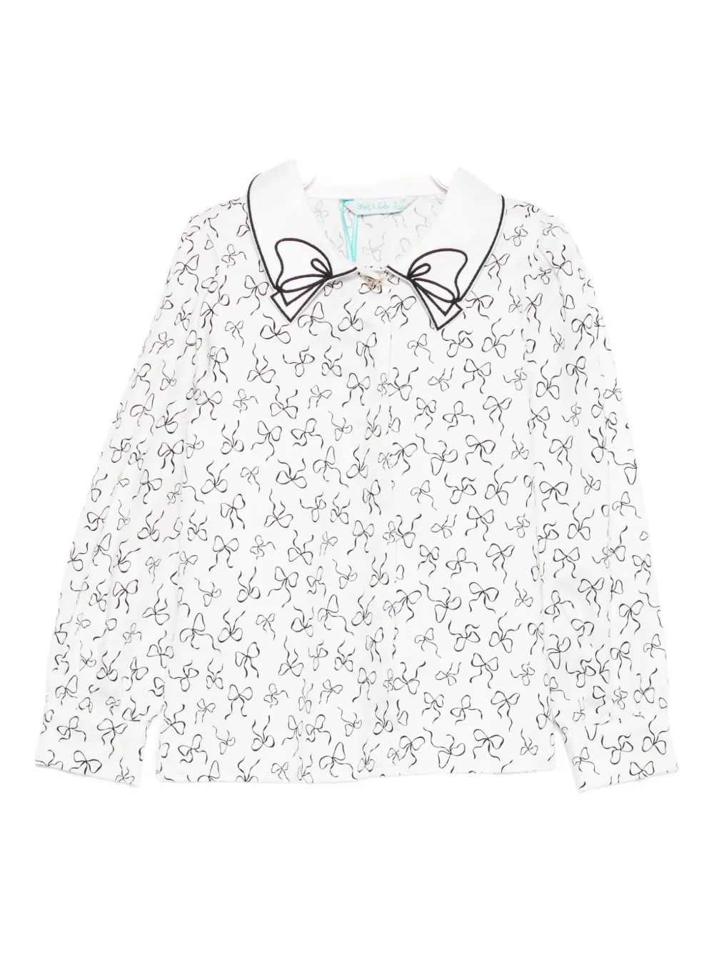 Abel & Lula Bow-pattern Shirt In White