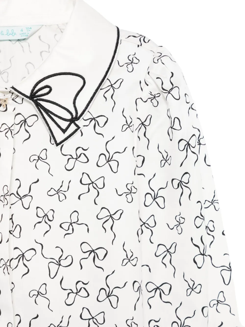 Abel & Lula Bow-pattern Shirt - White 