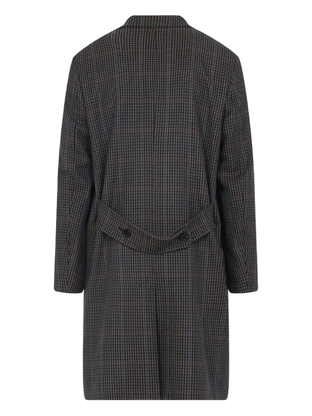 Paul Smith Wollen jas met pied-de-poule print en enkele rij knopen Zwart