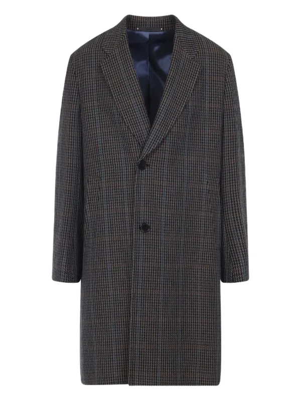 Paul Smith ハウンドトゥース ウールシングルコート | ブラック