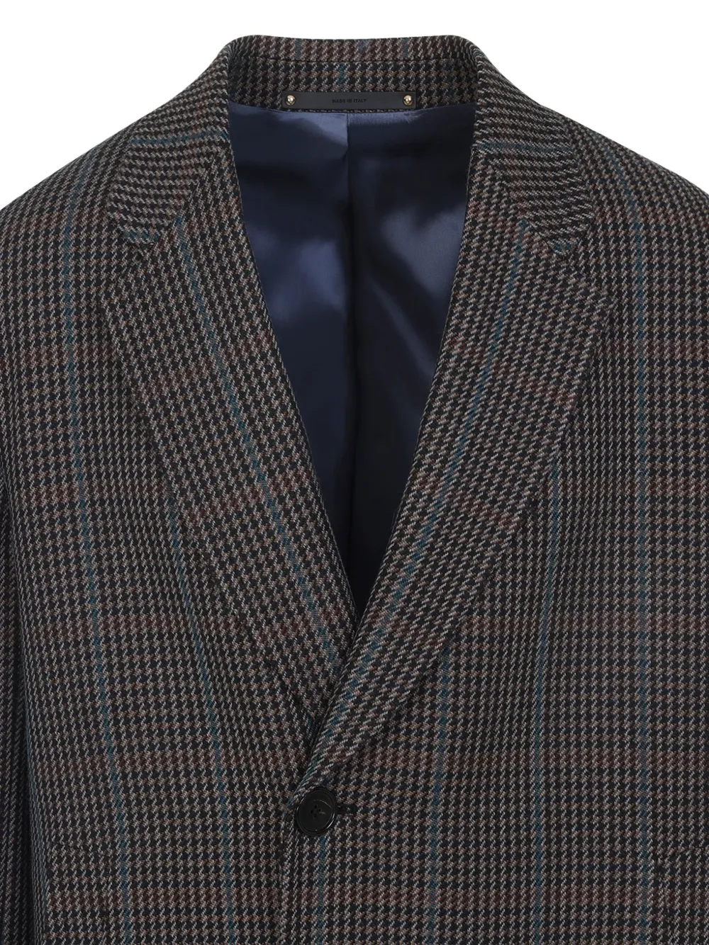 Paul Smith Wollen jas met pied-de-poule print en enkele rij knopen Zwart