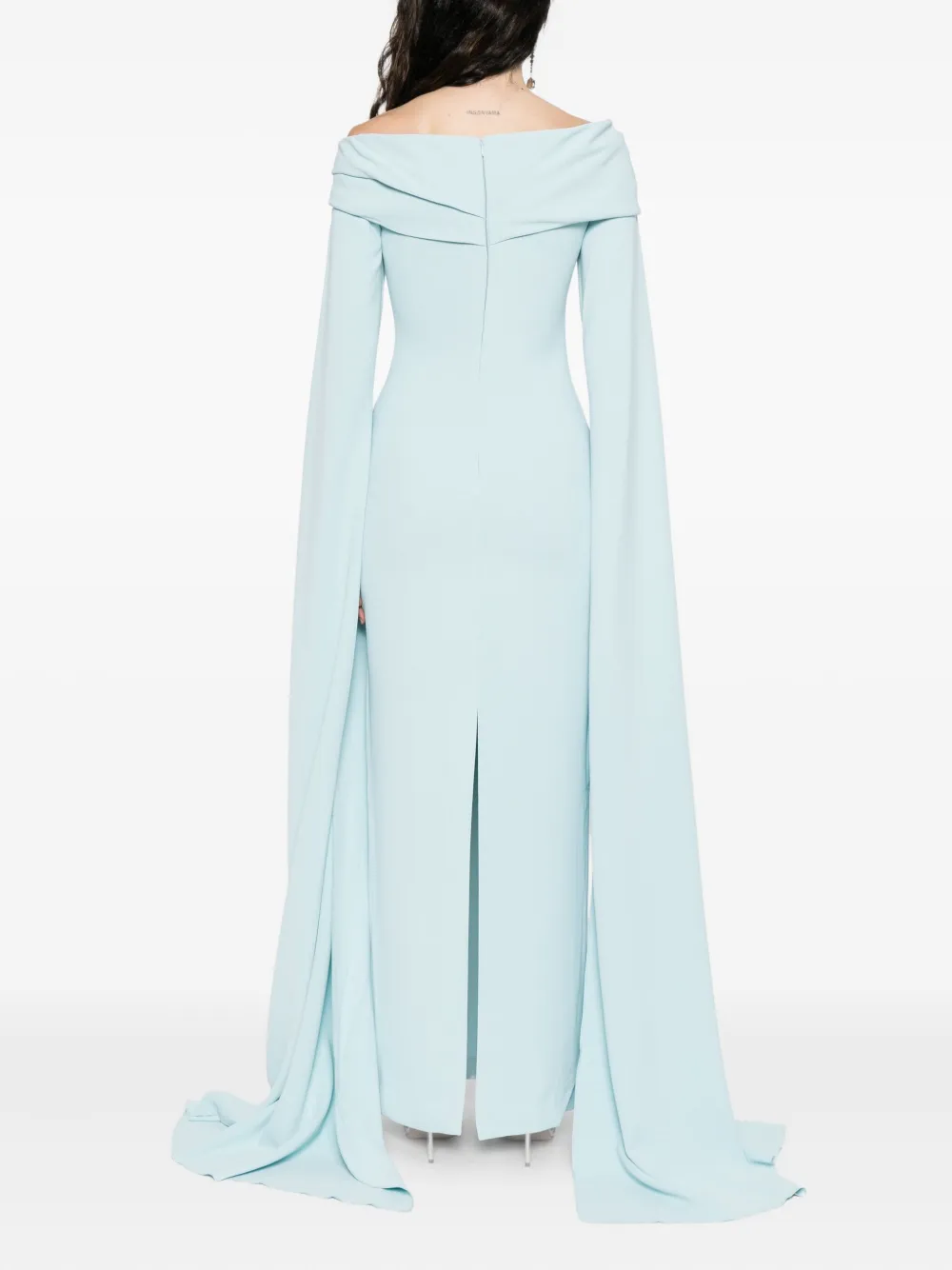 Solace London The Nuri off-shoulder maxi-jurk Blauw