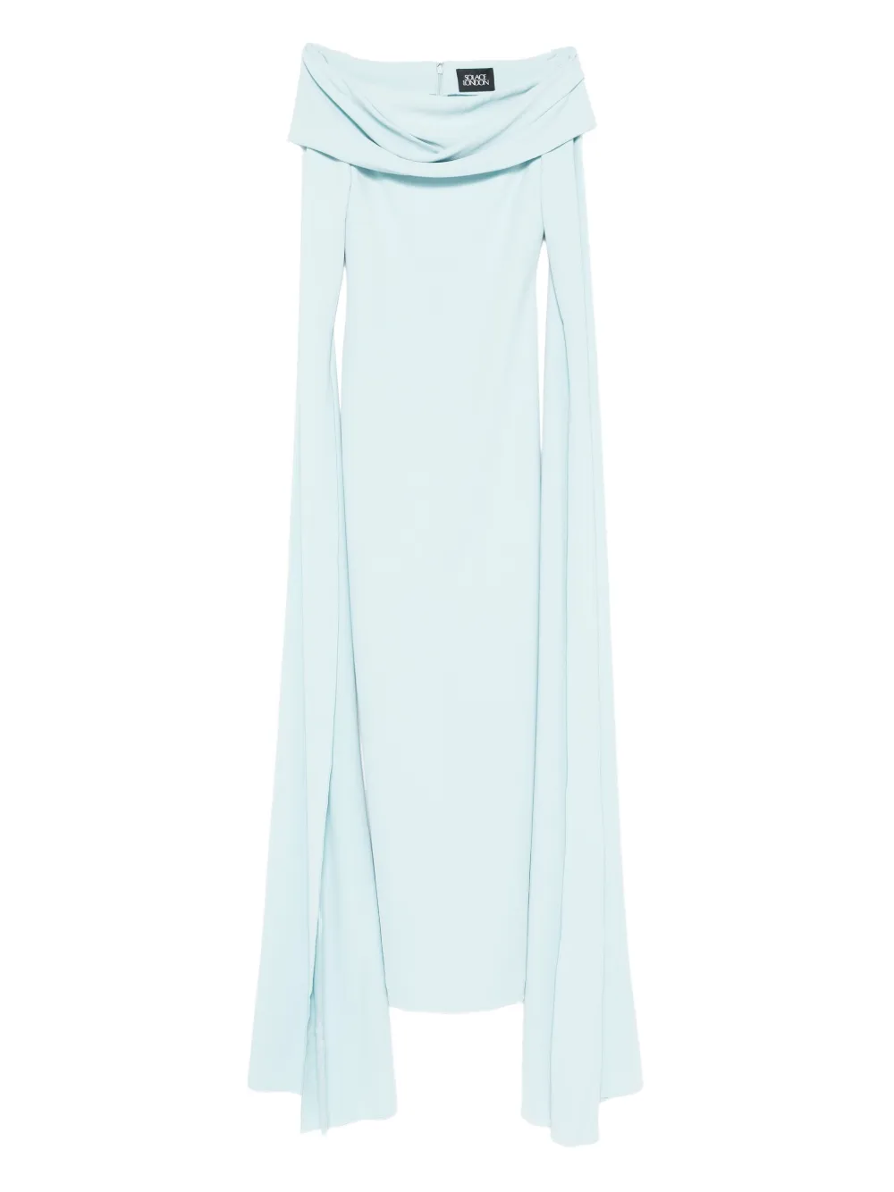 Solace London The Nuri off-shoulder maxi-jurk Blauw
