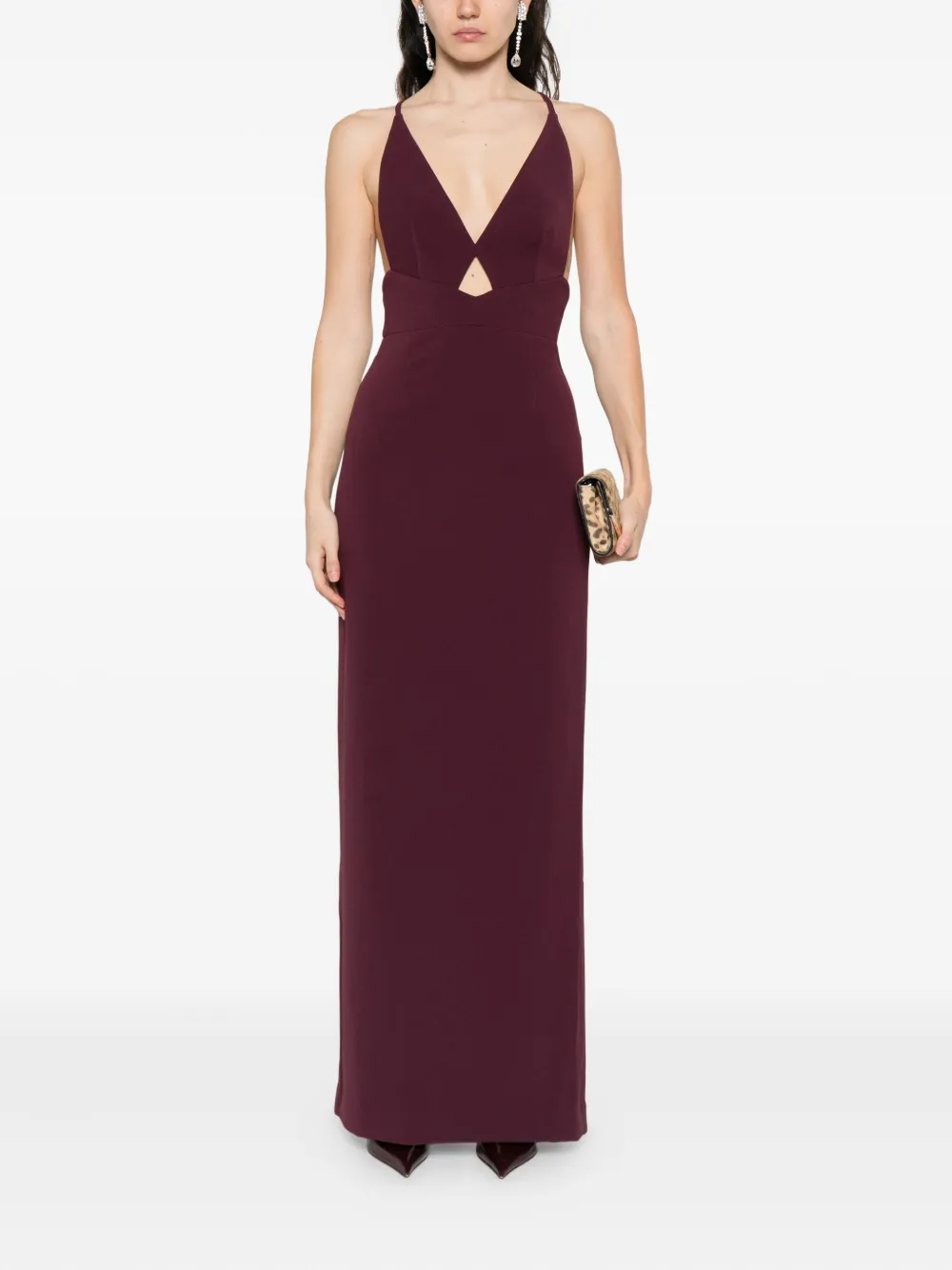 Solace London Maxi-jurk met gekruiste bandjes - Rood