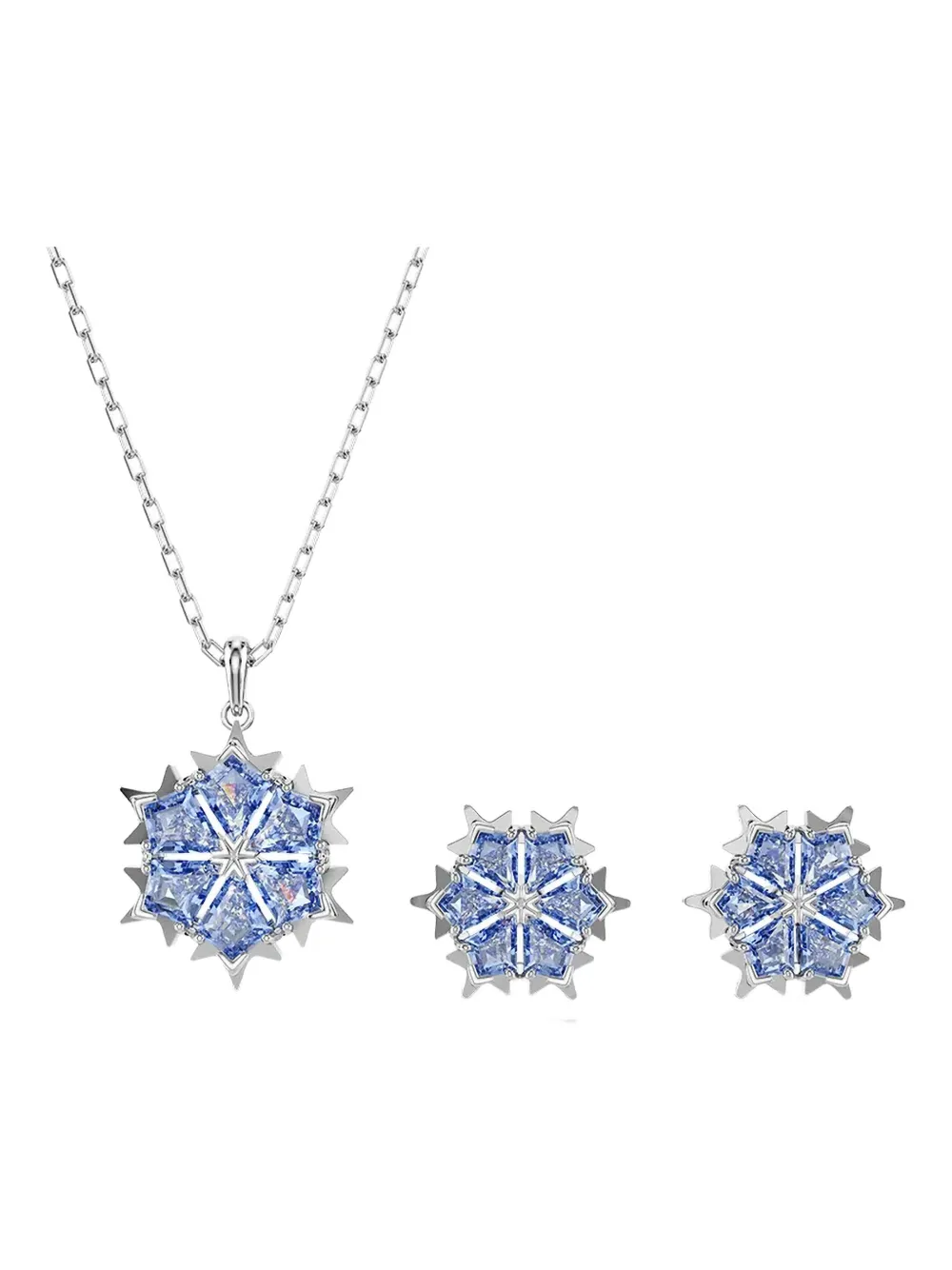 Swarovski Magic Snowflake Pendant Necklace 3 Set In Metallic