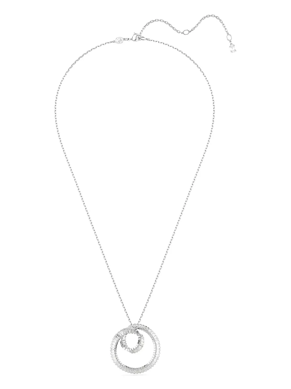 Swarovski Matrix circle-pendant necklace - シルバートーン