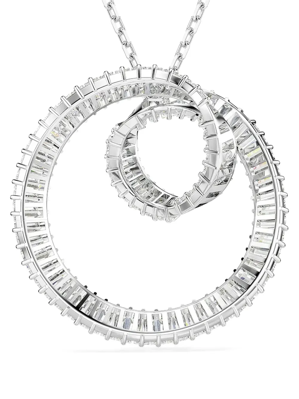 Swarovski Matrix Circle-pendant Necklace In Metallic