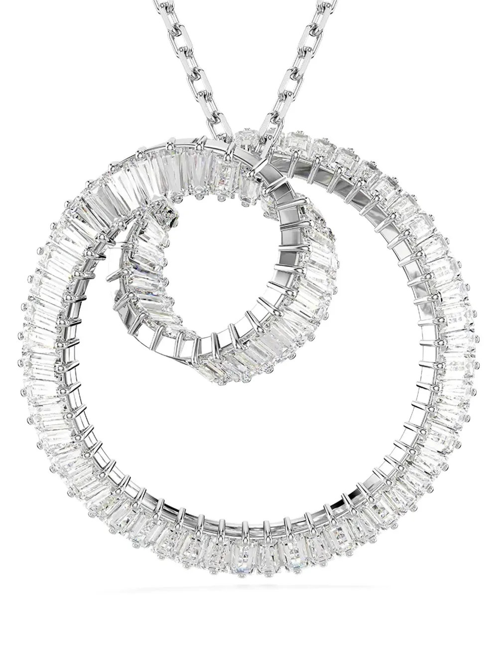 Swarovski Matrix Circle-pendant Necklace In Metallic