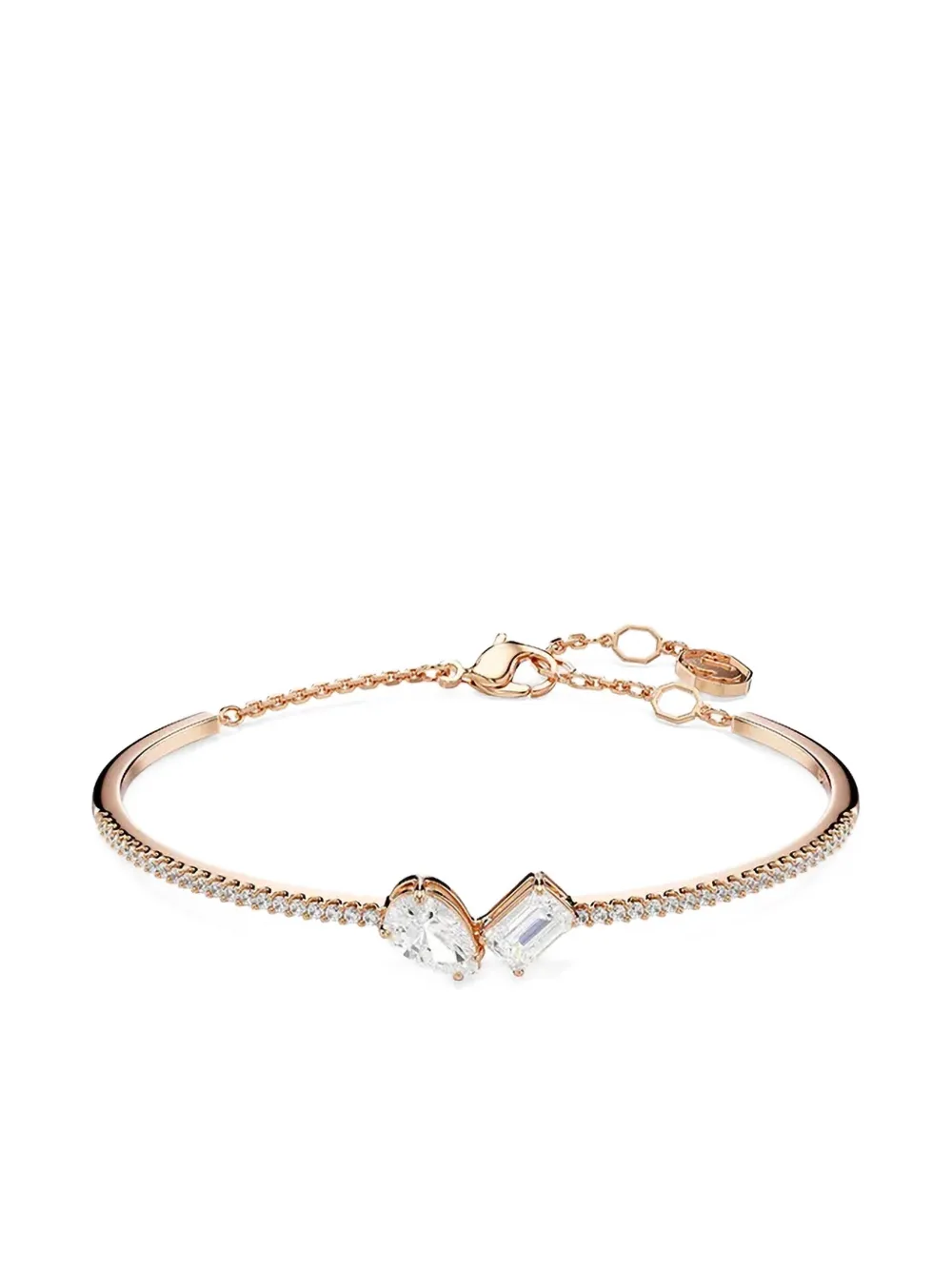 Swarovski Swaroski Mesmera Rose Gold-tone Plated Bangle In Gold