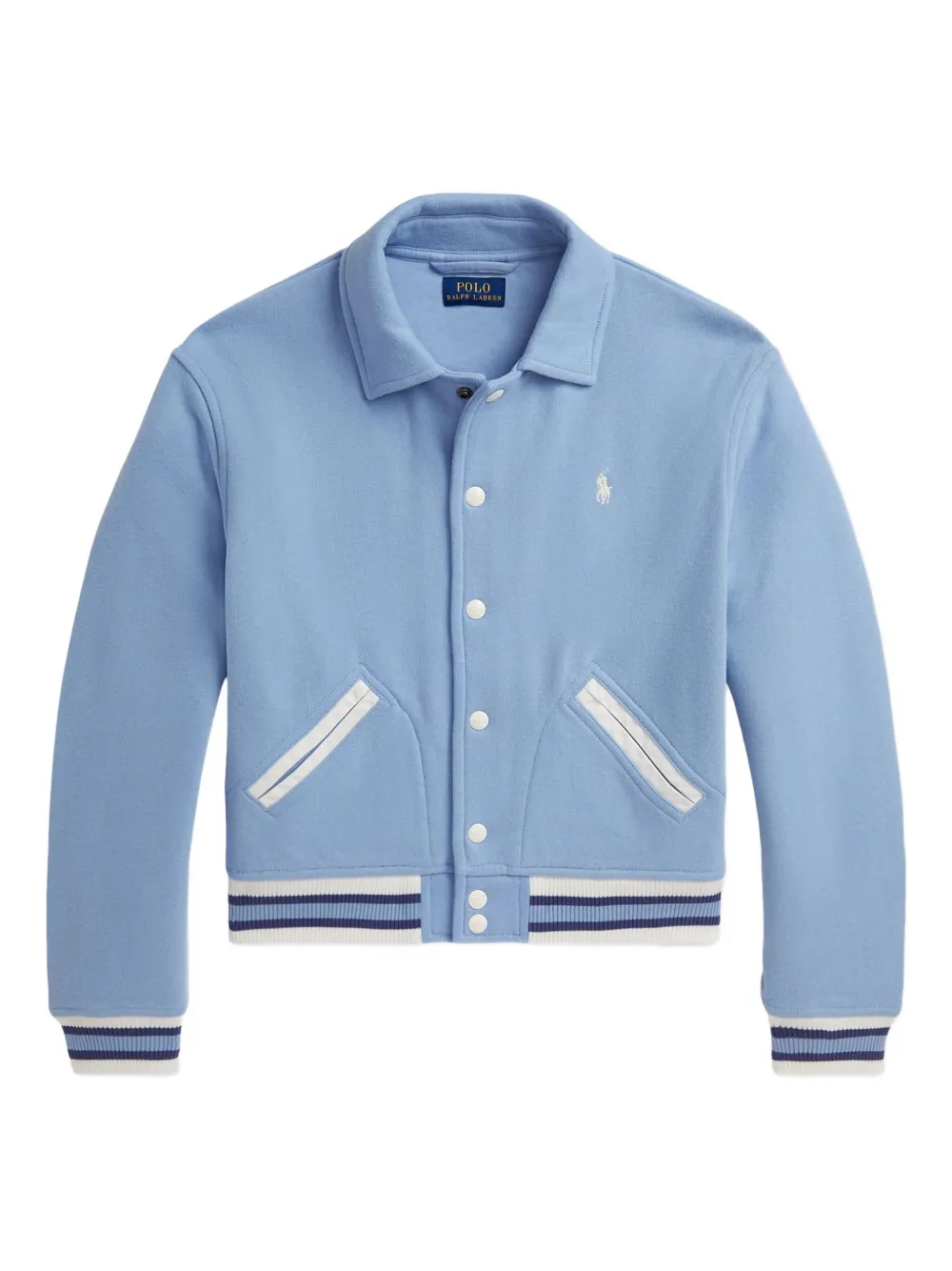 POLO RALPH LAUREN KIDS embroidered-logo varsity bomber jacket | Blue | Image 1