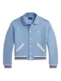 POLO RALPH LAUREN KIDS embroidered-logo varsity bomber jacket - Blue