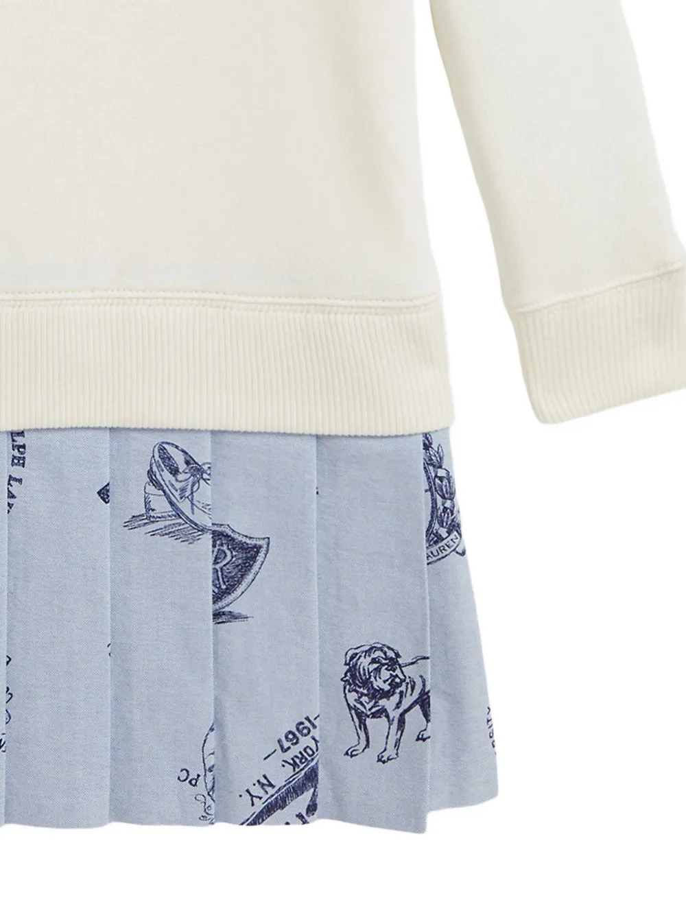 POLO RALPH LAUREN KIDS Sweaterjurk met geplooid vlak Beige