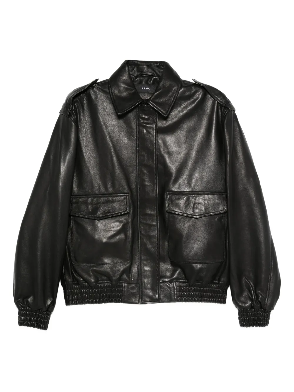 Arma leather bomber jacket | Black | Image 1
