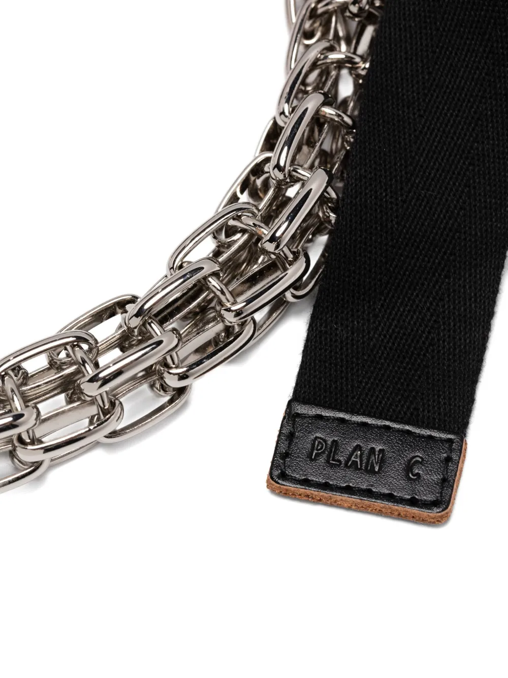 Plan C Chain-link Ribbon Necklace In Black