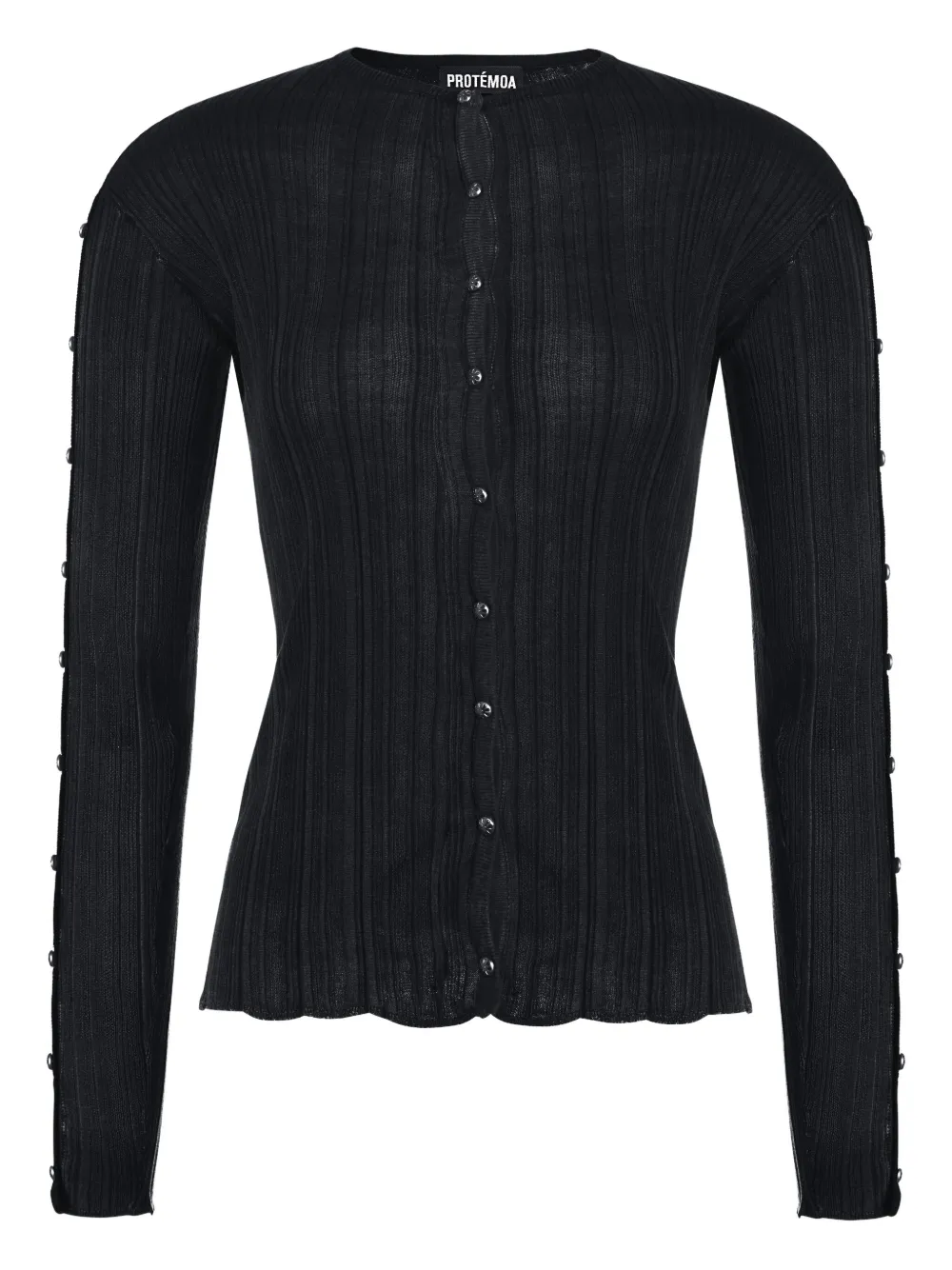 Protémoa Touch ribbed button-embellished cardigan | Black | Image 1