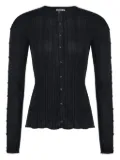 Protémoa Touch ribbed button-embellished cardigan - Black