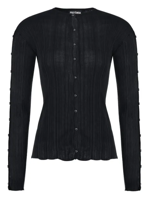 Protémoa Touch ribbed button-embellished cardigan