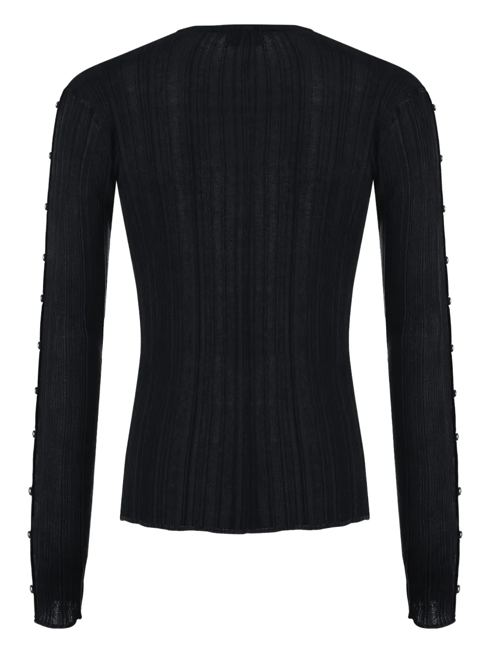 Protémoa Touch Ribbed Button-embellished Cardigan In Black