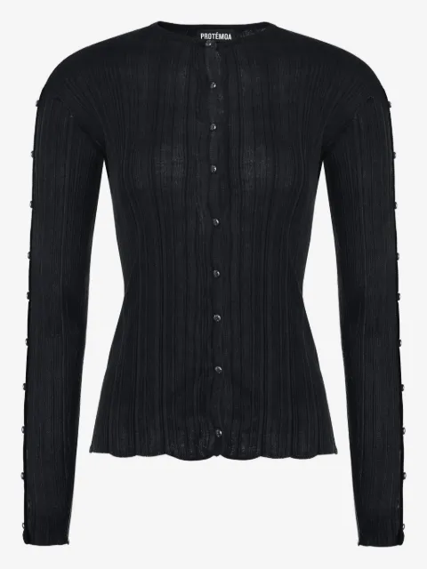 Protémoa Touch ribbed button-embellished cardigan