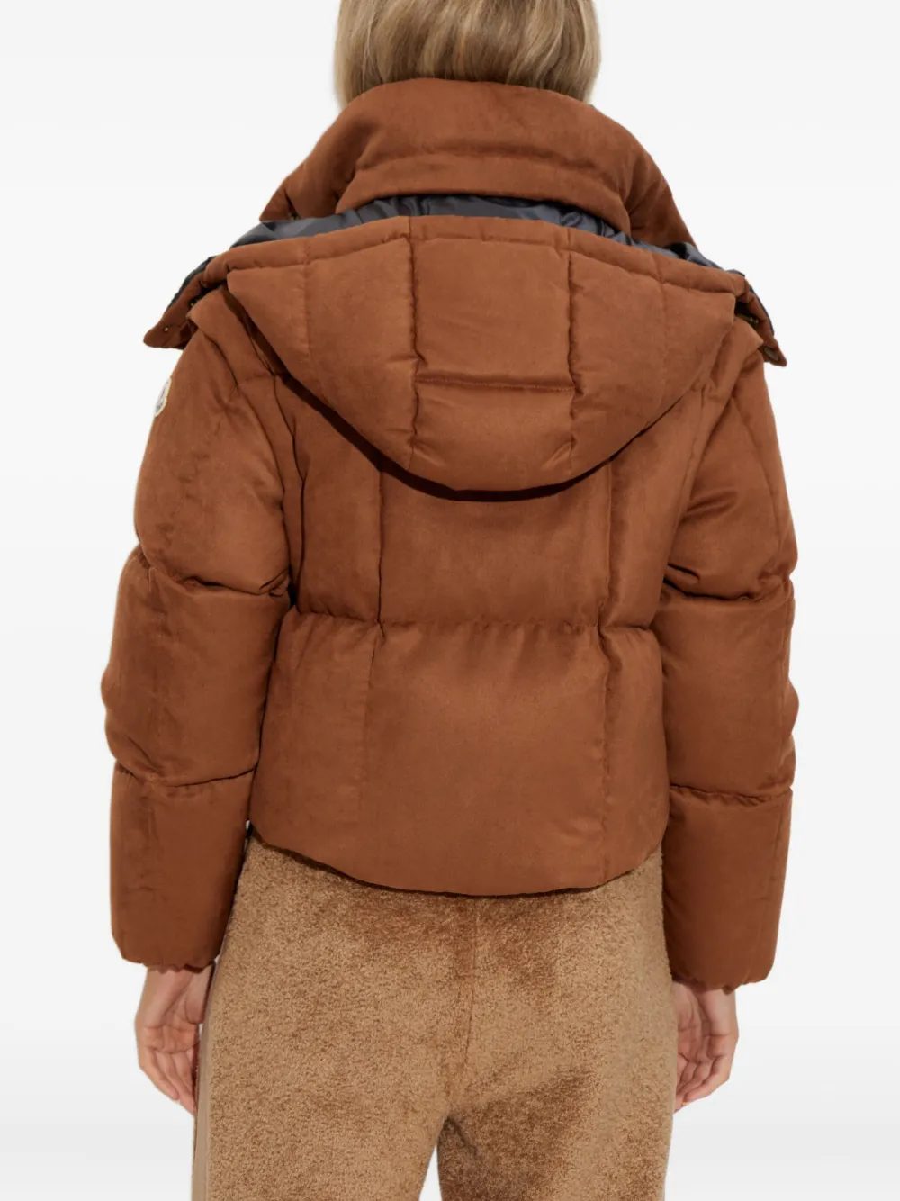 Moncler Paterne Convertible Short Down Jacket With Detachable Hood In Brown