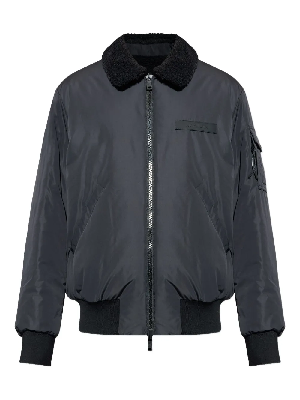 Moncler sherpa-collar bomber jacket | Black | Image 1