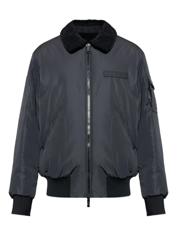 Moncler sherpa-collar Bomber Jacket Black FARFETCH BH