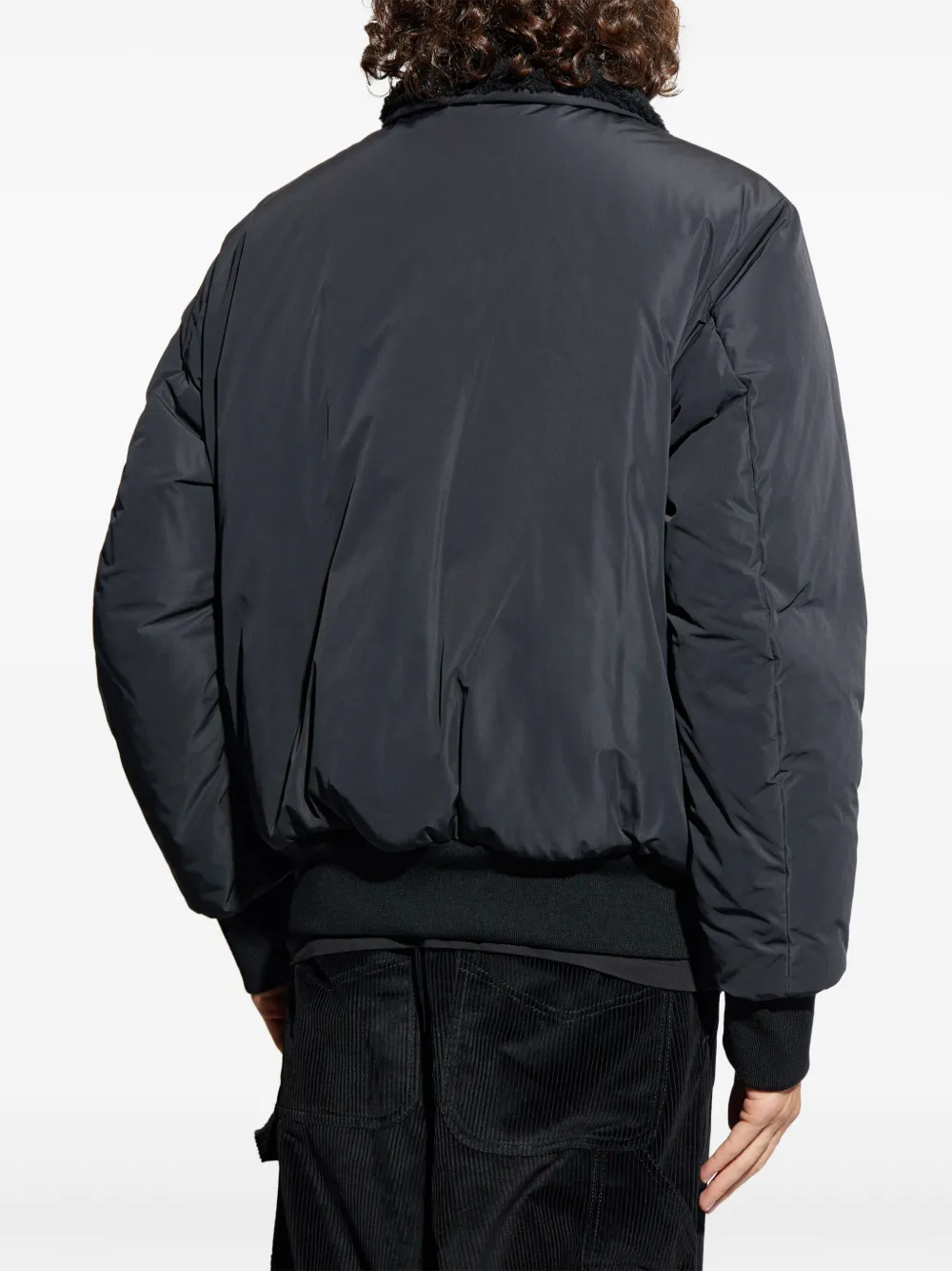 Moncler Bomberjack met sherpa kraag Zwart