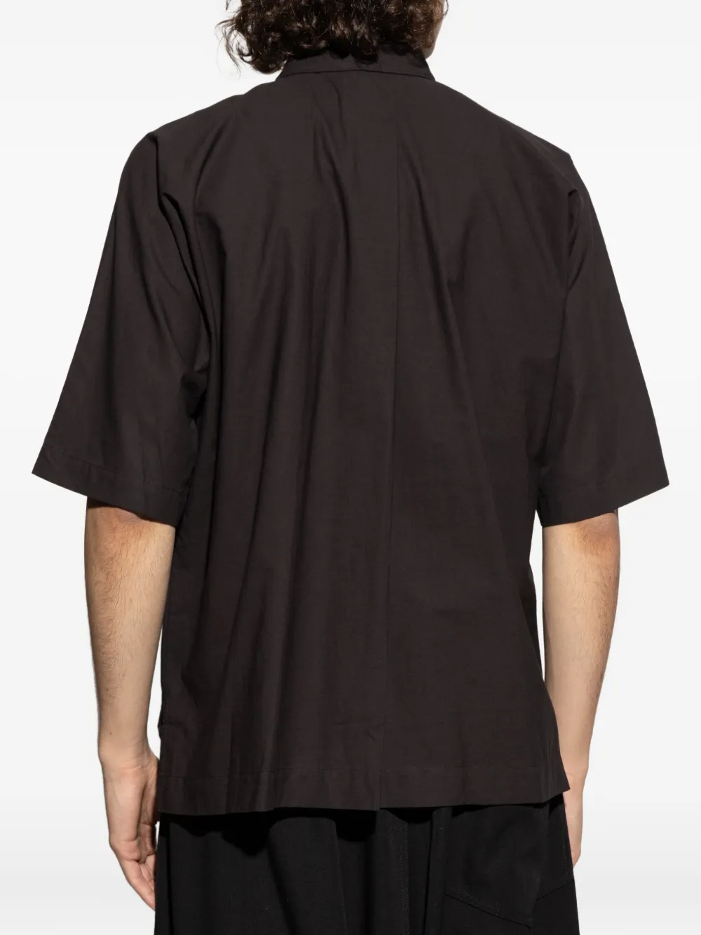 Homme Plissé Issey Miyake Overhemd met zak en korte mouwen Zwart