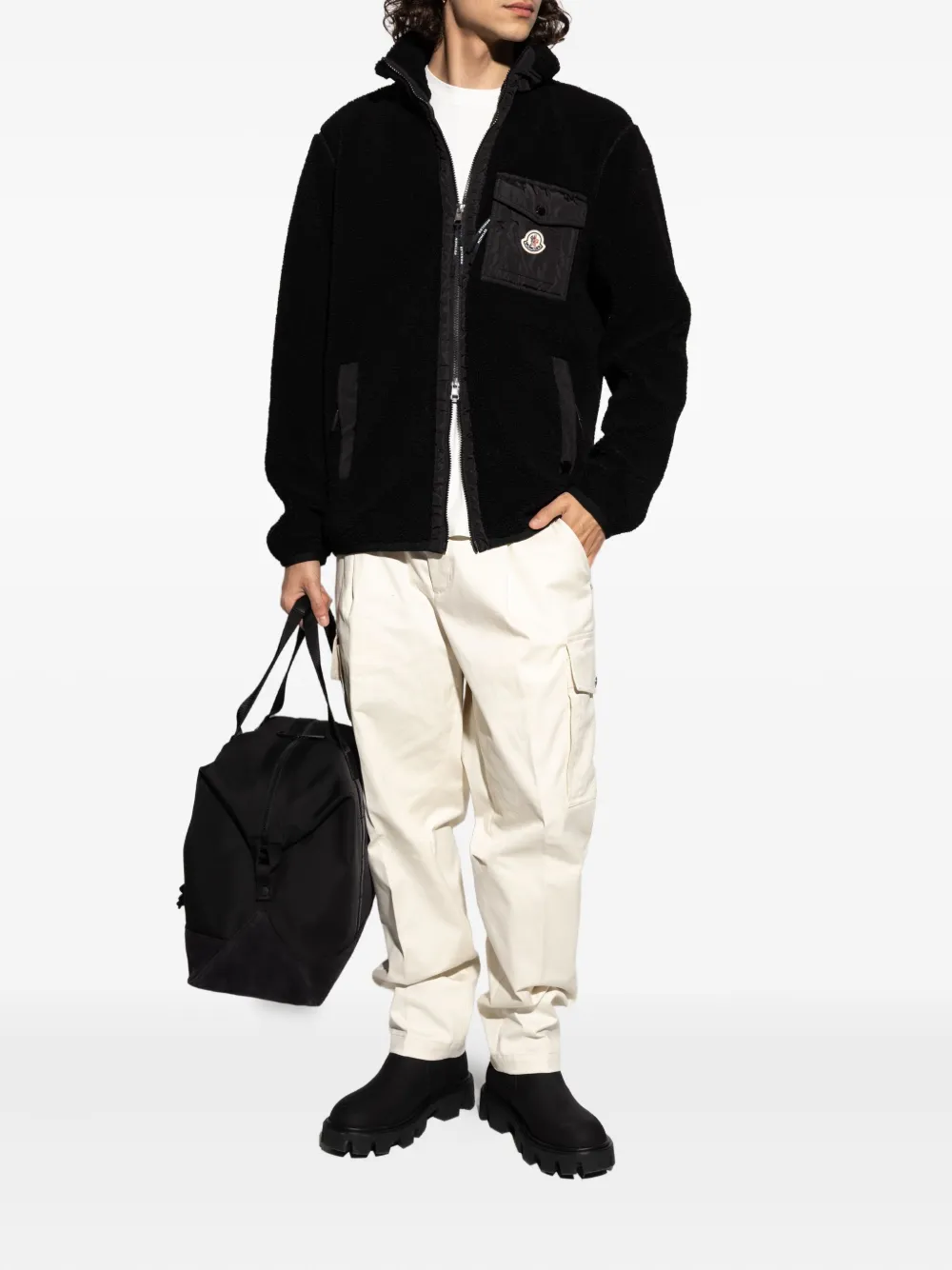Moncler fleece patch-pocket sweater - Zwart