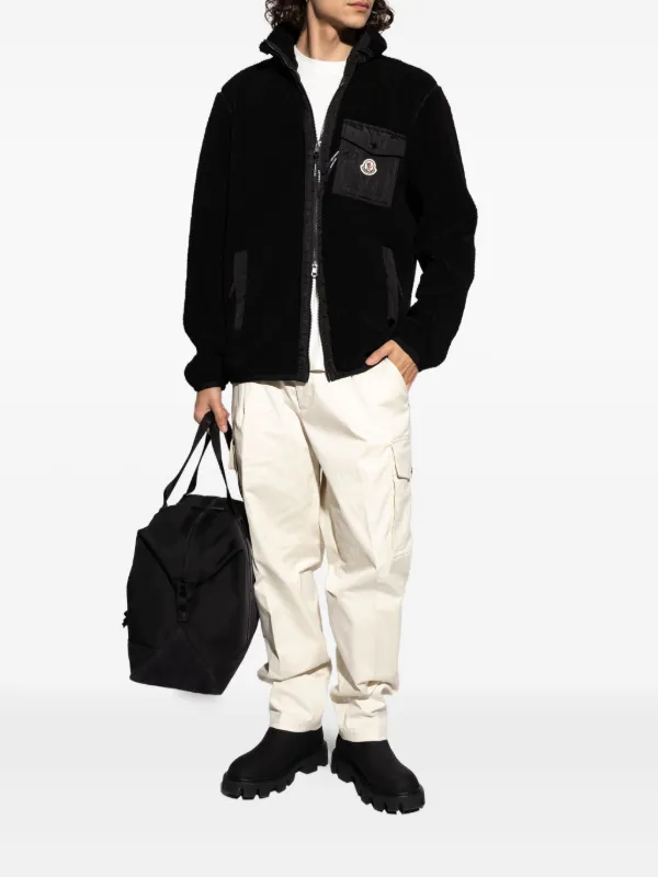 Moncler Fleece patch-pocket Sweater | Black | FARFETCH