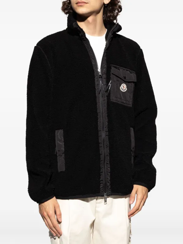 Moncler Fleece patch-pocket Sweater | Black | FARFETCH