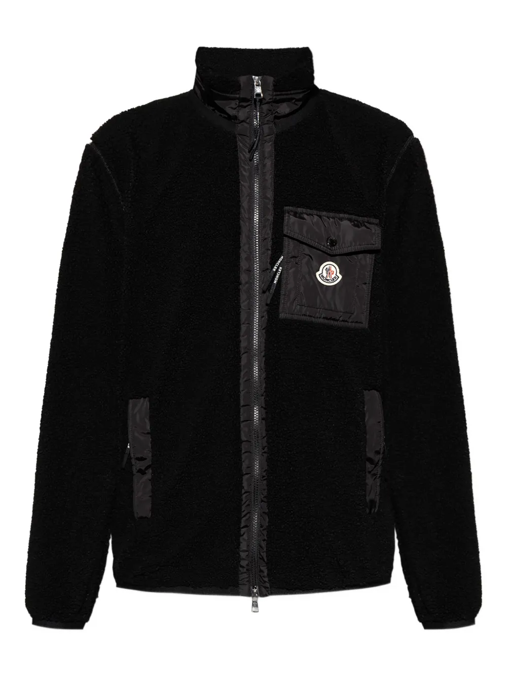 Moncler fleece patch-pocket sweater | Black | Image 1
