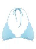 Marysia Broadway scallop-edge bikini top - Blue