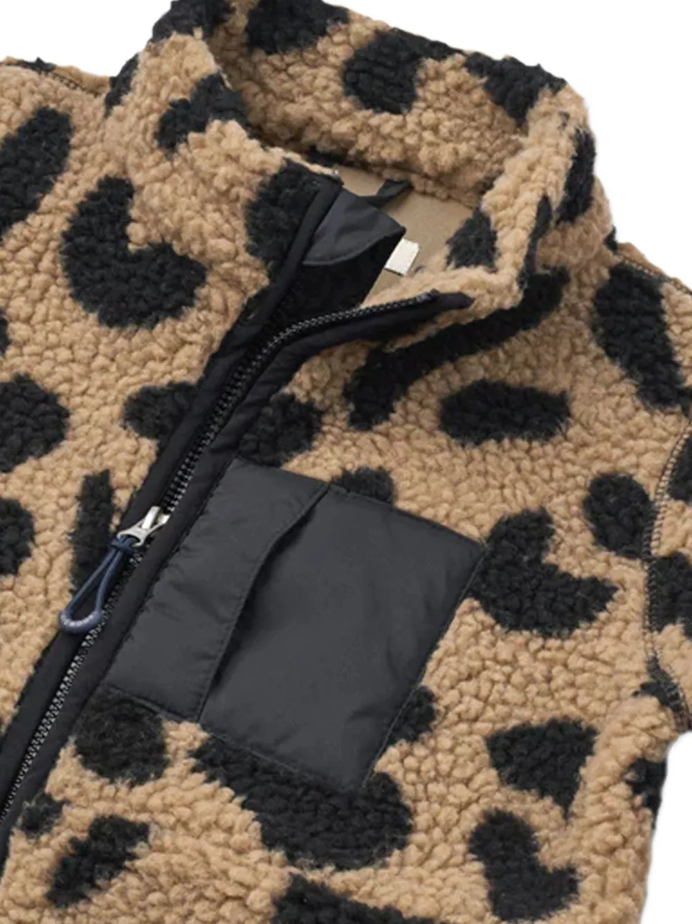 Liewood Leopard-print Fleece Romper In Brown