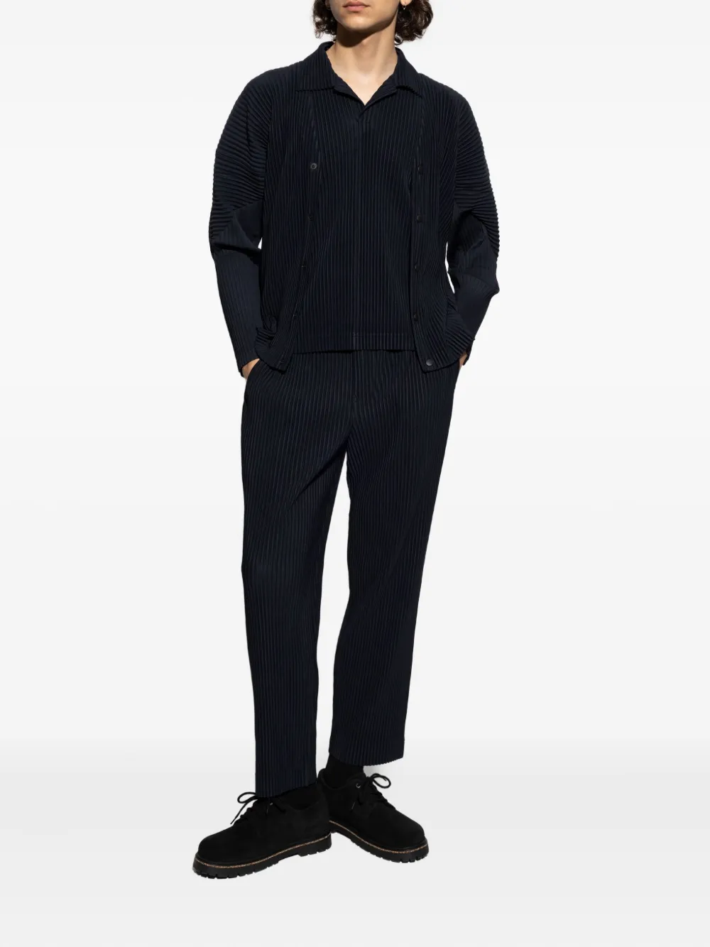 Homme Plissé Issey Miyake pleated T-shirt - Blauw