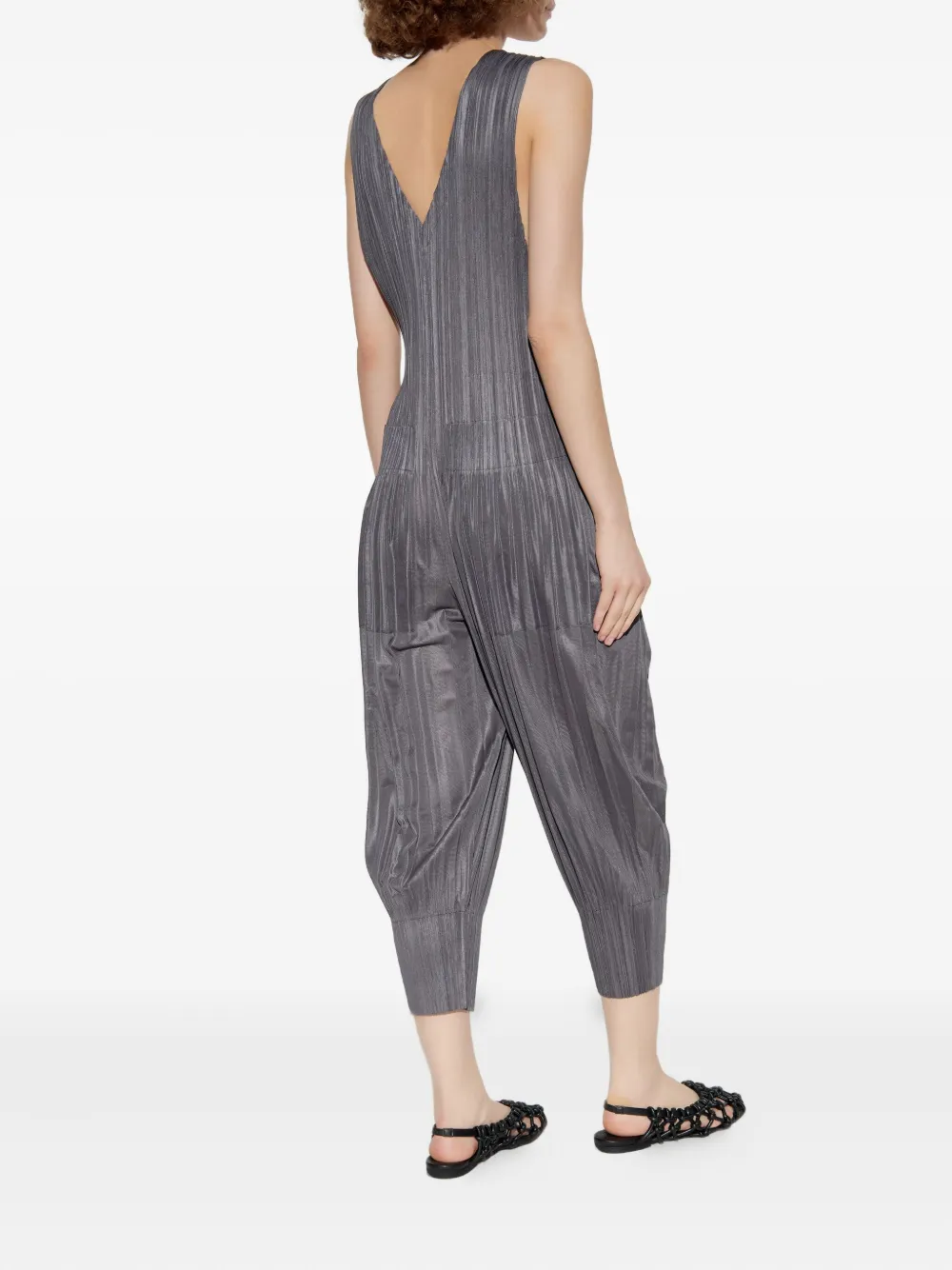 Pleats Please Issey Miyake Geplooide jumpsuit met rits Grijs
