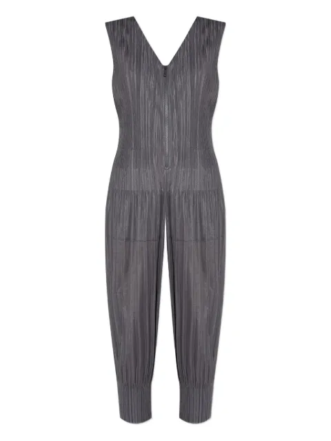 Pleats Please Issey Miyake zip pleated jumpsuit