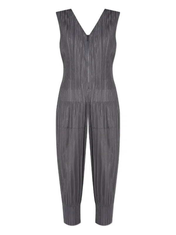 Pleats Please Issey Miyake ジップ ジャンプスーツ | グレー