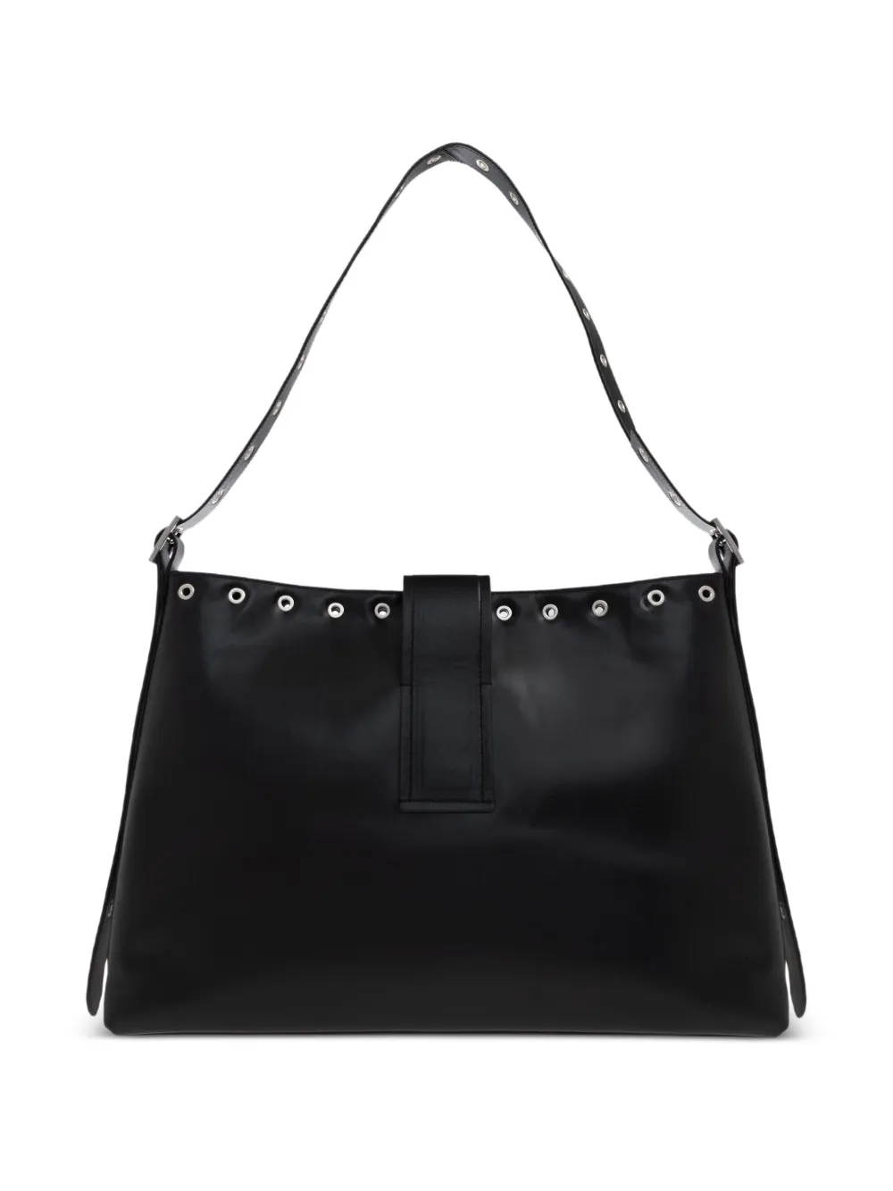 Misbhv Eyelet-embellished Logo-plaque Tote Bag In Black