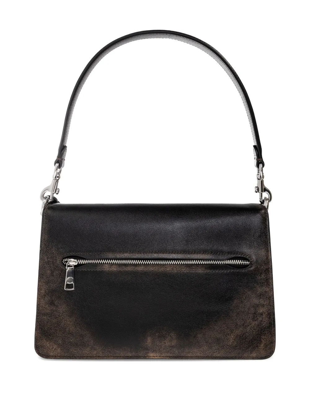 Coach Leather Chain Tote Bag In Brown